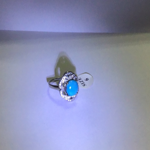 New 925 Sterling Silver Turquoise gemstone Ring 6 - Picture 6 of 7